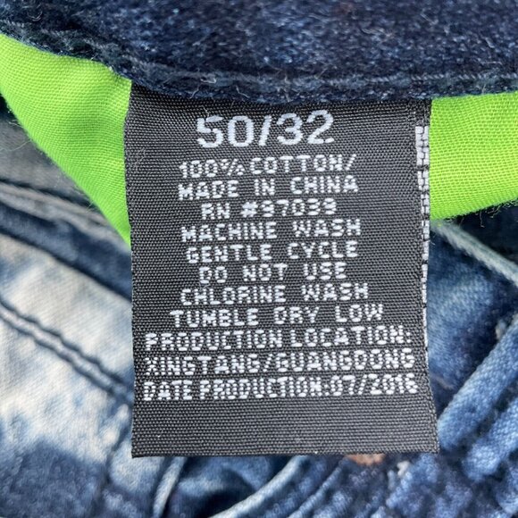 Kaalu Euro for the People Jeans Mens 50/32 Blue Crease Stonewash Straight Leg Hi - Picture 6 of 15